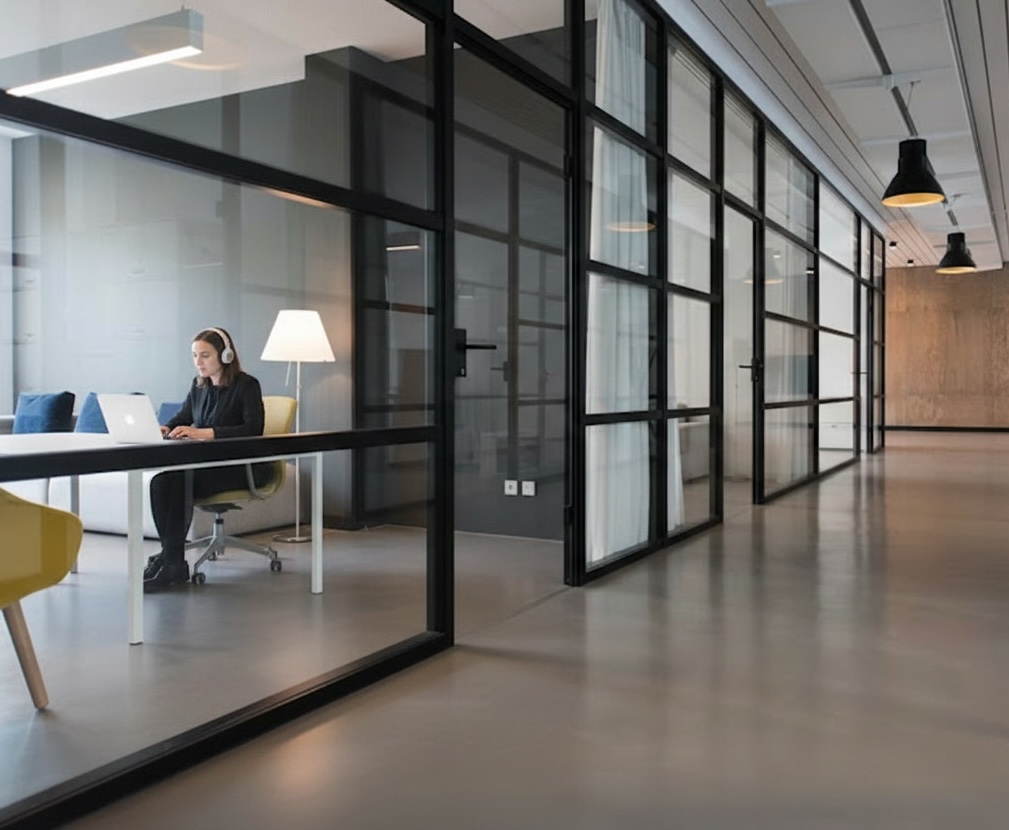 Quiet office environment with natural light