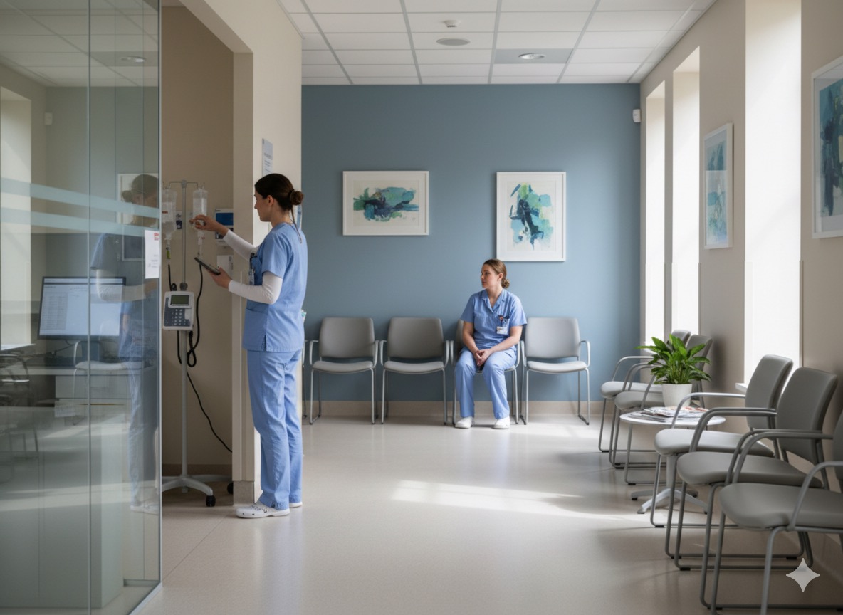 Healthcare professional in a quiet clinic